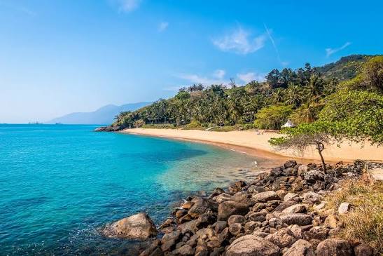 Praia de Ilhabela cercada por Mata Atlântica